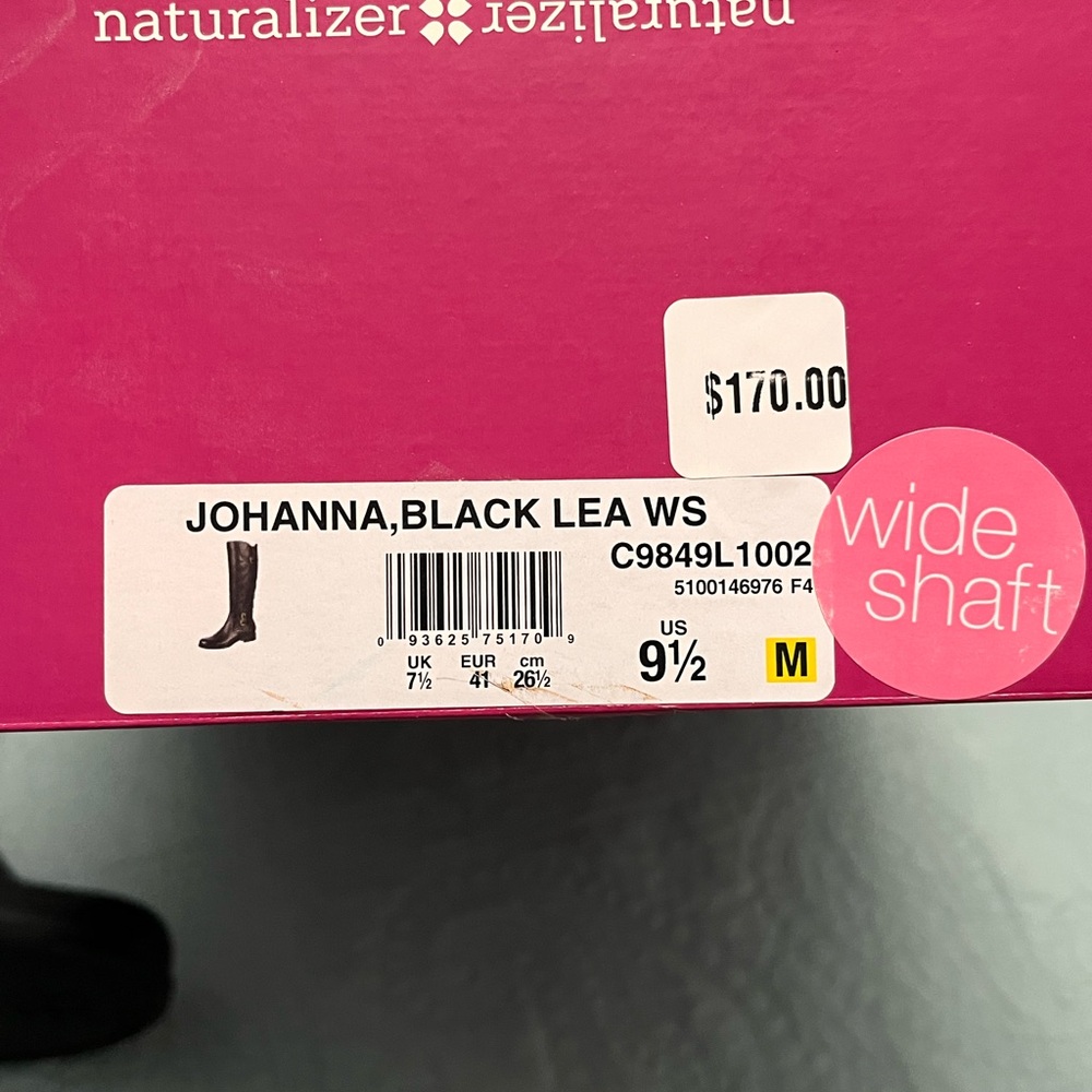 Naturalizer Johanna Black Wide Calf Boots